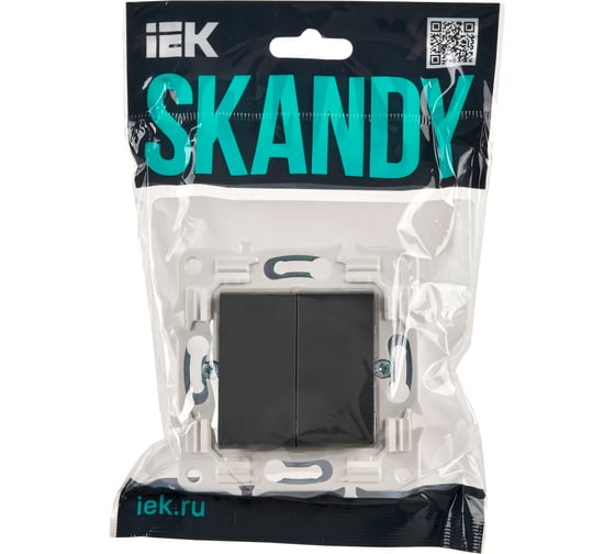 Выключатель IEK SKANDY 2-клавишный проходной 10А SK-V05T титан SK-V22-0-10-K48
