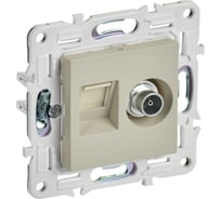 Розетка IEK SKANDY двойная TV+RJ45 кат.5E SK-A14B бежевый SK-AK20-1-K10