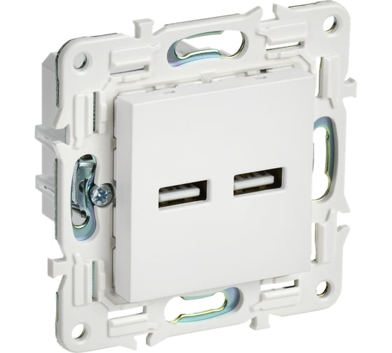 Розетка IEK SKANDY USB A+A 3,1А SK-R15W арктически белый SK-U21-D31-K01 1