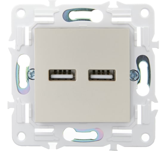 Розетка IEK SKANDY USB A+A 3,1А SK-R15Sh шампань SK-U21-D31-K37