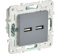 Розетка IEK SKANDY USB A+A 3,1А SK-R15Gr серый SK-U21-D31-K03