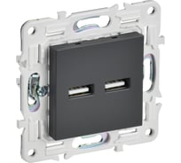 Розетка IEK SKANDY USB A+A 3,1А SK-R15T титан SK-U21-D31-K48