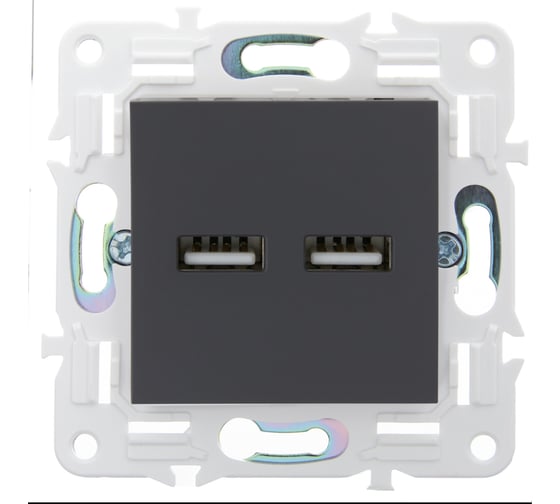 Розетка IEK SKANDY USB A+A 3,1А SK-R15T титан SK-U21-D31-K48