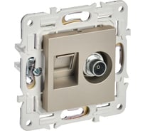 Розетка IEK SKANDY двойная TV+RJ45 кат.6E SK-A15Sh шампань SK-AK20-2-K37