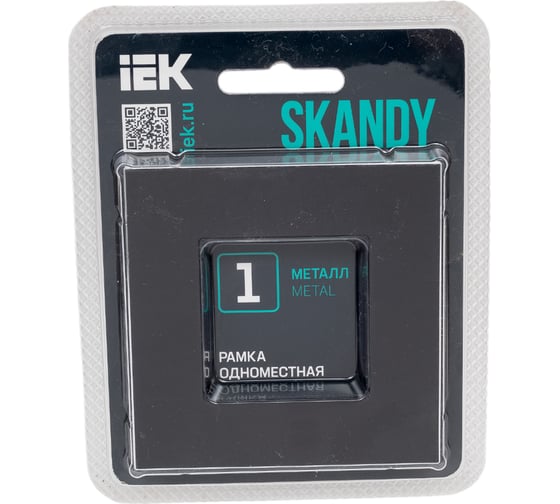 Рамка IEK SKANDY 1-местная SK-F31Bl металл черный SK-M12-M-K02