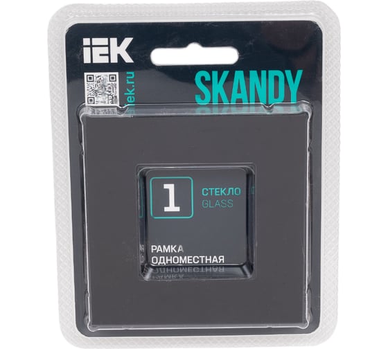 Рамка IEK SKANDY 1-местная SK-F21Bl стекло черный SK-M12-G-K02