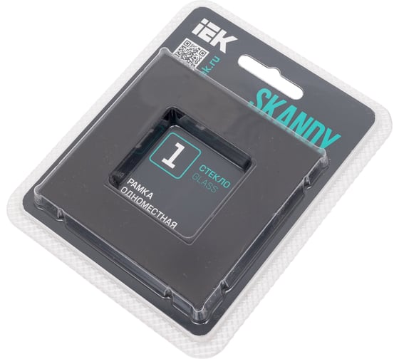 Рамка IEK SKANDY 1-местная SK-F21Bl стекло черный SK-M12-G-K02