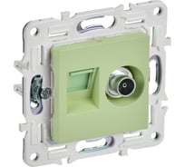 Розетка IEK SKANDY двойная TV+RJ45 кат.6E SK-A15M мятный SK-AK20-2-K06