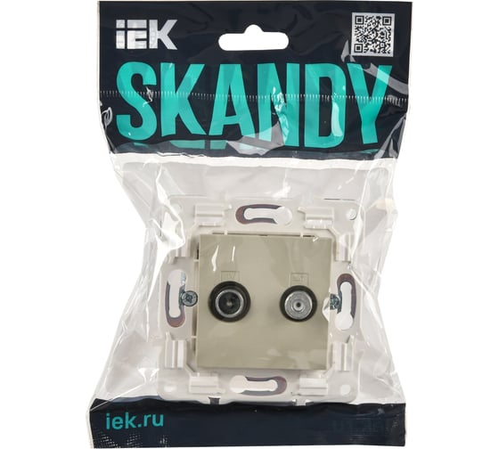 Розетка IEK SKANDY двойная TV+SAT SK-A13B бежевый SK-AF20-O-K10