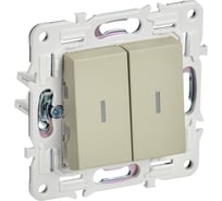 Выключатель IEK SKANDY 2-клавишный проходной с индикацией 10А SK-V10B бежевый SK-V22-1-10-K10