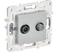 Розетка IEK SKANDY двойная TV+SAT SK-A13S серебристый SK-AF20-O-K23