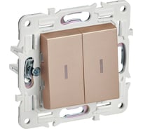 Выключатель IEK SKANDY 2-клавишный проходной с индикацией 10А SK-V10Sa песочный SK-V22-1-10-K98
