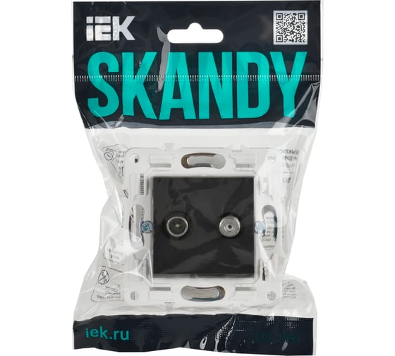 Розетка IEK SKANDY двойная TV+SAT SK-A13T титан SK-AF20-O-K48