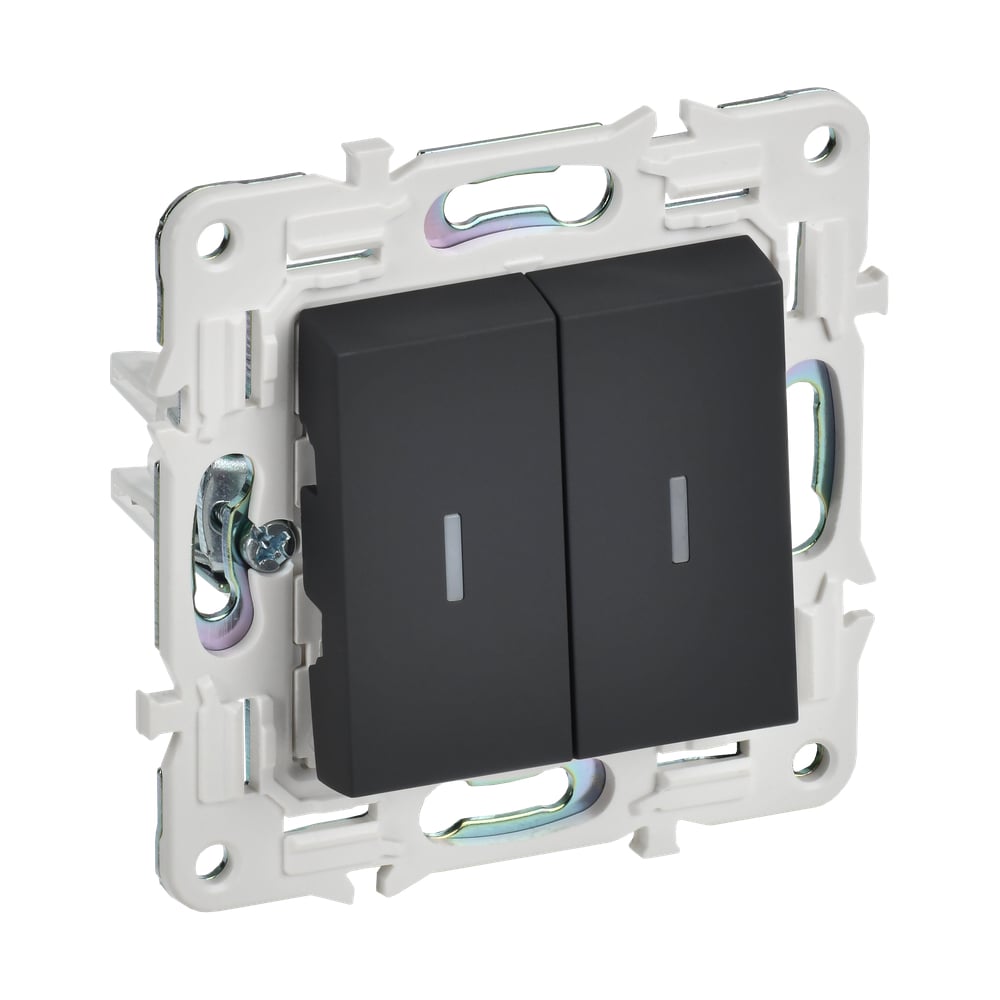 Выключатель IEK SKANDY 2-клавишный проходной с индикацией 10А SK-V10G ...