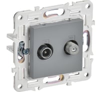 Розетка IEK SKANDY двойная TV+SAT SK-A13Gr серый SK-AF20-O-K03
