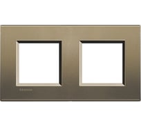 Рамка прямоугольная Bticino Livinglight 2 поста, цвет Коричневый шелк LNA4802M2SQ