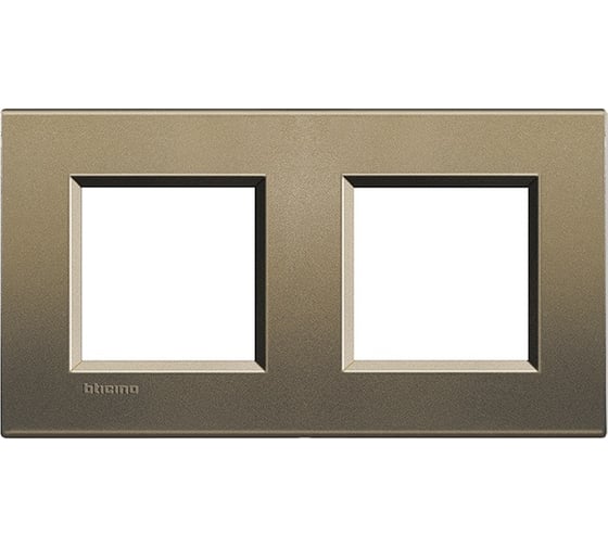 Рамка прямоугольная Bticino Livinglight 2 поста, цвет Коричневый шелк LNA4802M2SQ 1