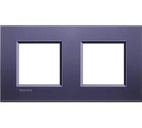 Рамка прямоугольная Bticino Livinglight 2 поста, цвет Синий шелк LNA4802M2CB