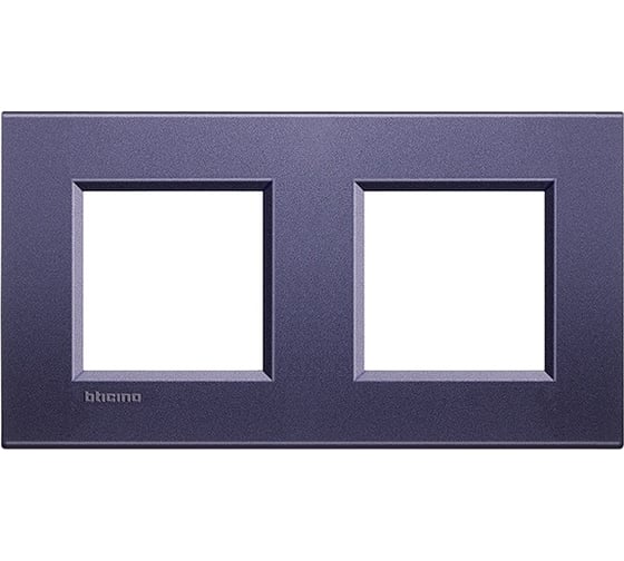 Рамка прямоугольная Bticino Livinglight 2 поста, цвет Синий шелк LNA4802M2CB 1