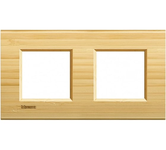 Рамка прямоугольная Bticino Livinglight 2 поста, цвет Бамбук LNA4802M2LBA