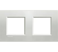 Рамка прямоугольная Bticino Livinglight 2 поста, цвет Серебро LNA4802M2AG