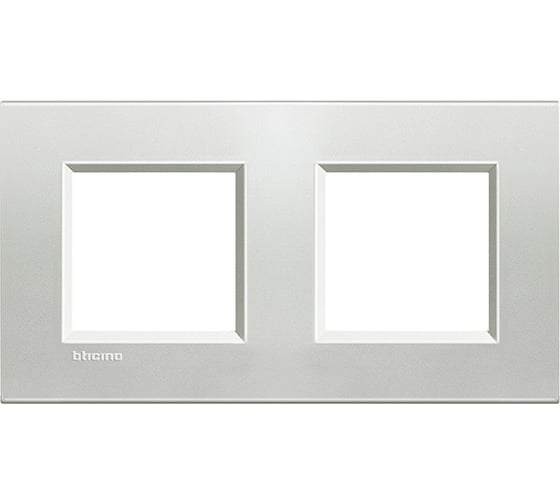 Рамка прямоугольная Bticino Livinglight 2 поста, цвет Серебро LNA4802M2AG