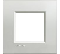 Рамка прямоугольная Bticino Livinglight 1 пост, цвет Серебро LNA4802AG