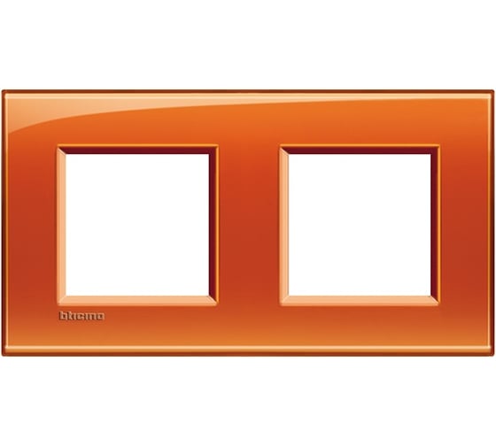 Рамка прямоугольная Bticino Livinglight 2 поста, цвет Оранжевый LNA4802M2OD 1