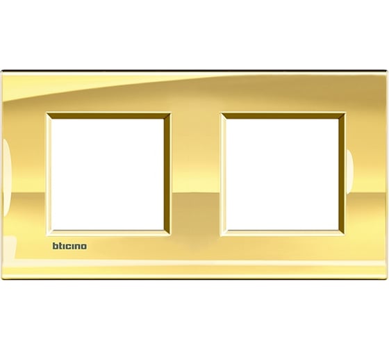 Рамка прямоугольная Bticino Livinglight 2 поста, цвет Золото LNA4802M2OA 1