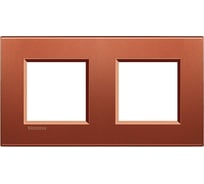 Рамка прямоугольная Bticino Livinglight 2 поста, цвет Красный шелк LNA4802M2RK