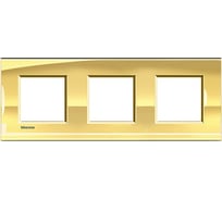 Рамка прямоугольная Bticino Livinglight 3 поста, цвет Золото LNA4802M3OA