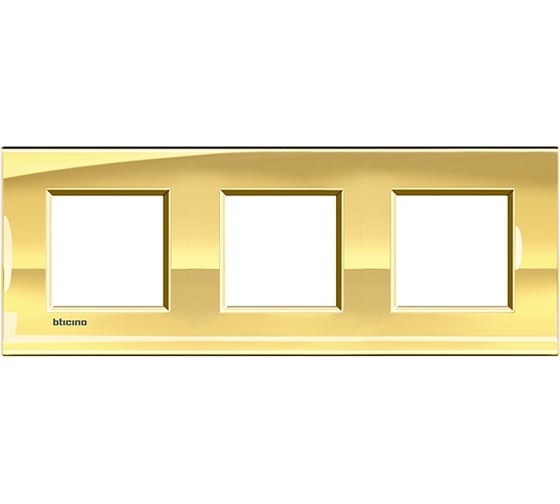 Рамка прямоугольная Bticino Livinglight 3 поста, цвет Золото LNA4802M3OA 1