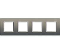 Рамка прямоугольная Bticino Livinglight 4 поста, цвет Серый шелк LNA4802M4AE