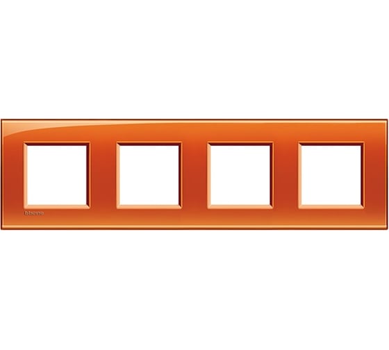 Рамка прямоугольная Bticino Livinglight 4 поста, цвет Оранжевый LNA4802M4OD 1