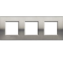 Рамка прямоугольная Bticino Livinglight 3 поста, цвет Фактурная сталь LNA4802M3ACS