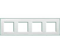 Рамка прямоугольная Bticino Livinglight 4 поста, цвет Морская вода LNA4802M4KA