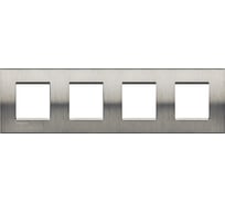 Рамка прямоугольная Bticino Livinglight 4 поста, цвет Фактурная сталь LNA4802M4ACS