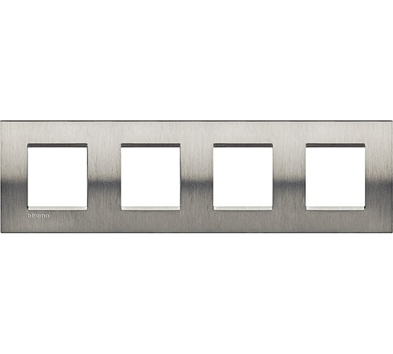 Рамка прямоугольная Bticino Livinglight 4 поста, цвет Фактурная сталь LNA4802M4ACS