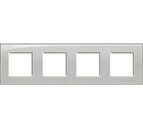 Рамка прямоугольная Bticino Livinglight 4 поста, цвет Серое небо LNA4802M4KG