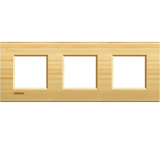Рамка прямоугольная Bticino Livinglight 3 поста, цвет Бамбук LNA4802M3LBA 1