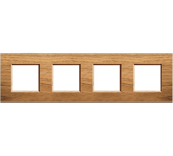 Рамка прямоугольная Bticino Livinglight 4 поста, цвет Европейский орех LNA4802M4LNC