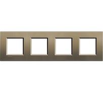 Рамка прямоугольная Bticino Livinglight 4 поста, цвет Коричневый шелк LNA4802M4SQ