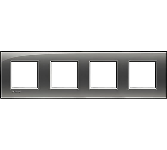Рамка прямоугольная Bticino Livinglight 4 поста, цвет Лондонский туман LNA4802M4KF