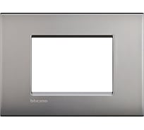 Рамка Bticino Livinglight AIR 3 модуля, цвет Матовый никель LNC4803NK