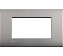 Рамка Bticino Livinglight AIR 4 модуля, цвет Матовый никель LNC4804NK