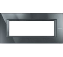Рамка Bticino Axolute декоративная прямоугольная итальянского стандарта. Цвет "Антрацит" Монохром. 6 модулей. HA4806HS