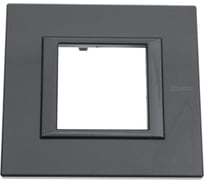Рамка Bticino Axolute декоративная прямоугольная итальянского/немецкого стандарта. Цвет "Антрацит" Монохром. 2 модуля. HA4802HS