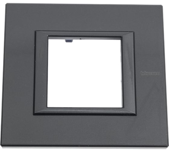 Рамка Bticino Axolute декоративная прямоугольная итальянского/немецкого стандарта. Цвет "Антрацит" Монохром. 2 модуля. HA4802HS 1