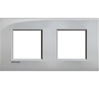 Рамка Bticino Livinglight 2x2мод. 71мм. Алюминий LNE4802M2TE