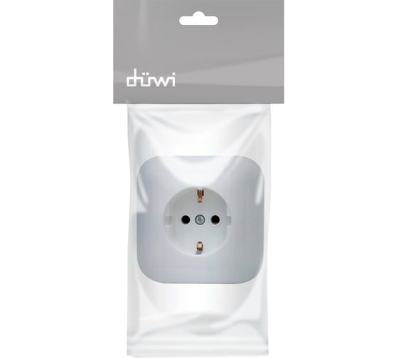 1-местная розетка Duwi, СП, с заземлением, серия Basis, белый 26459 0
